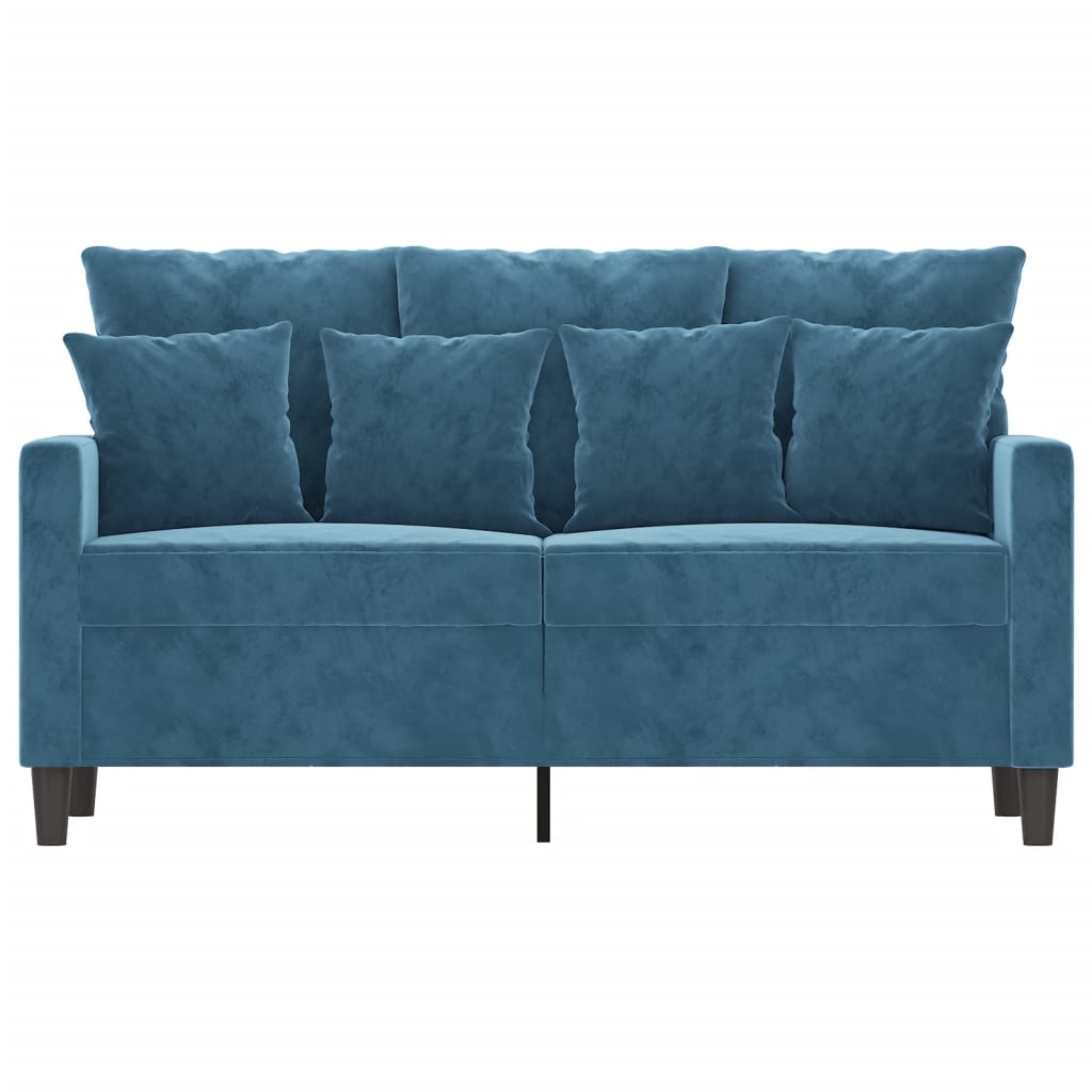 Tweezitsbank 120 cm fluweel blauw
