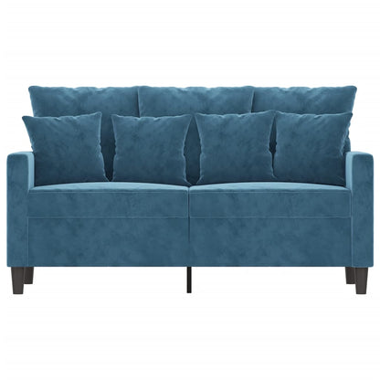 Tweezitsbank 120 cm fluweel blauw