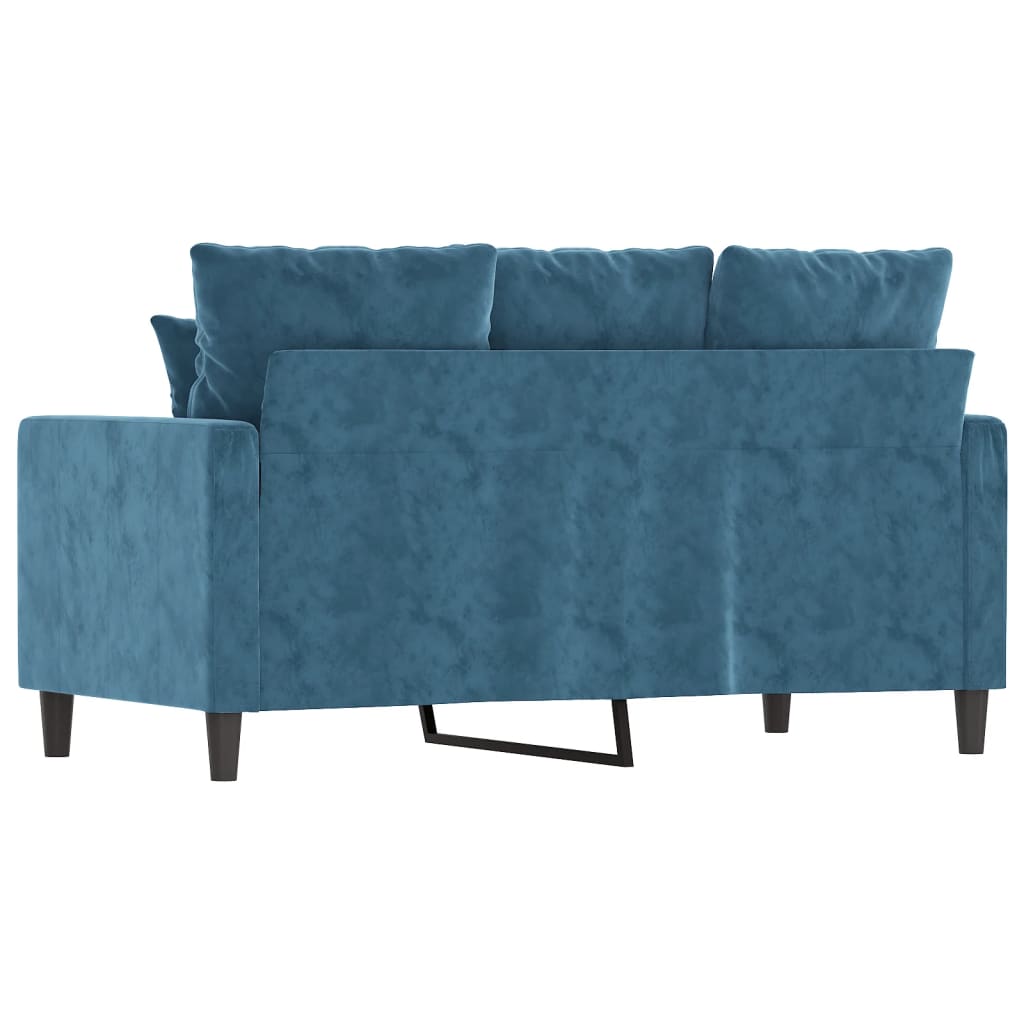 Tweezitsbank 120 cm fluweel blauw