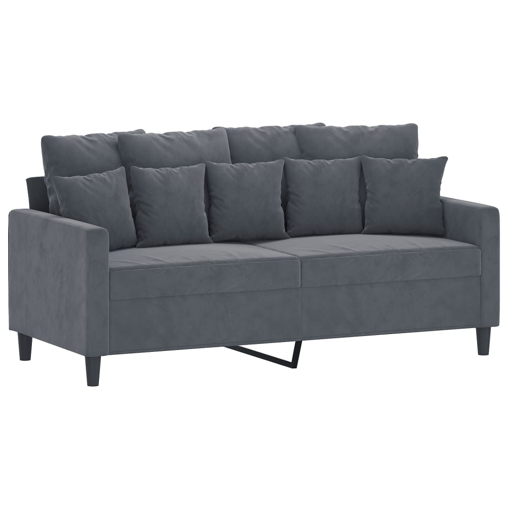 Tweezitsbank 140 cm fluweel donkergrijs
