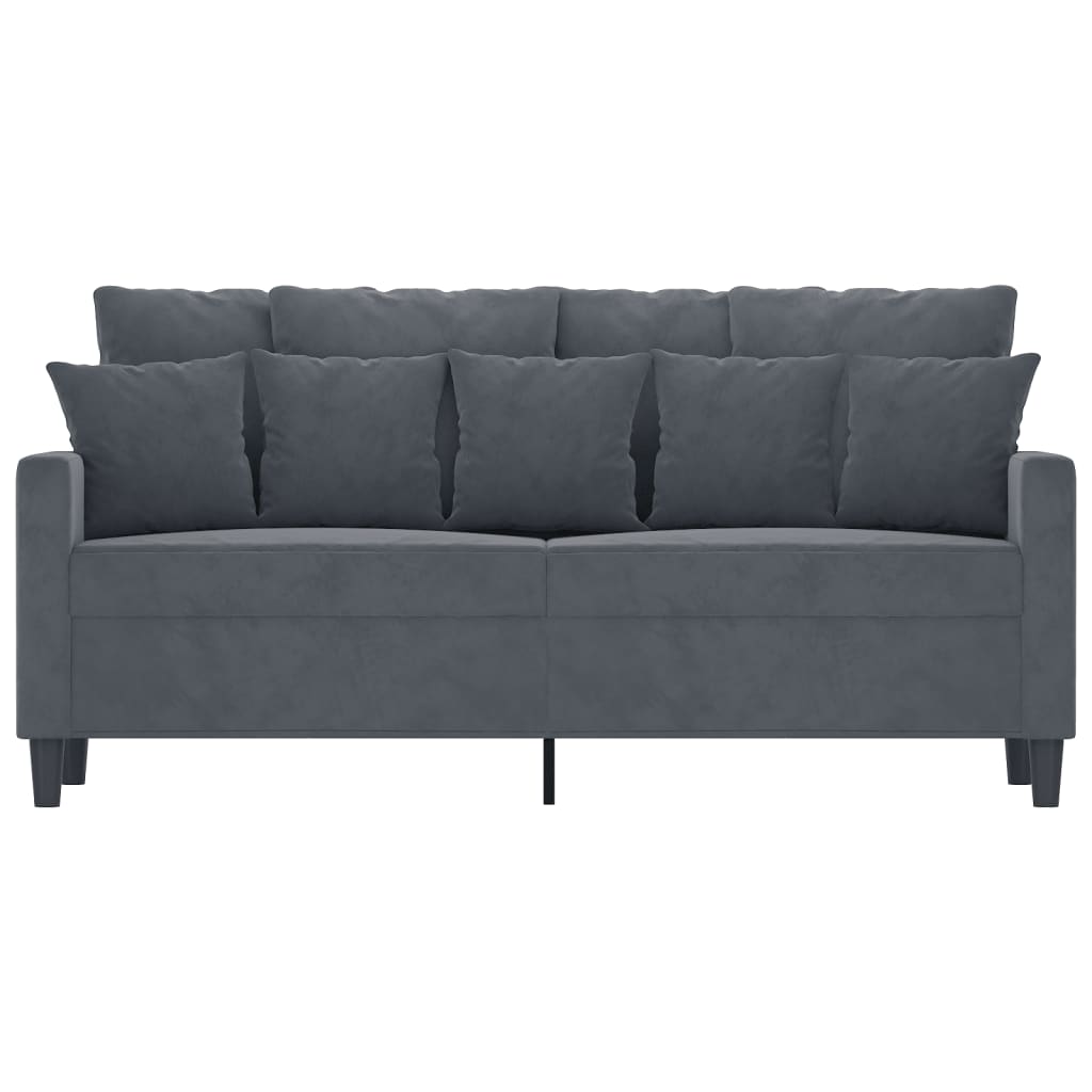 Tweezitsbank 140 cm fluweel donkergrijs