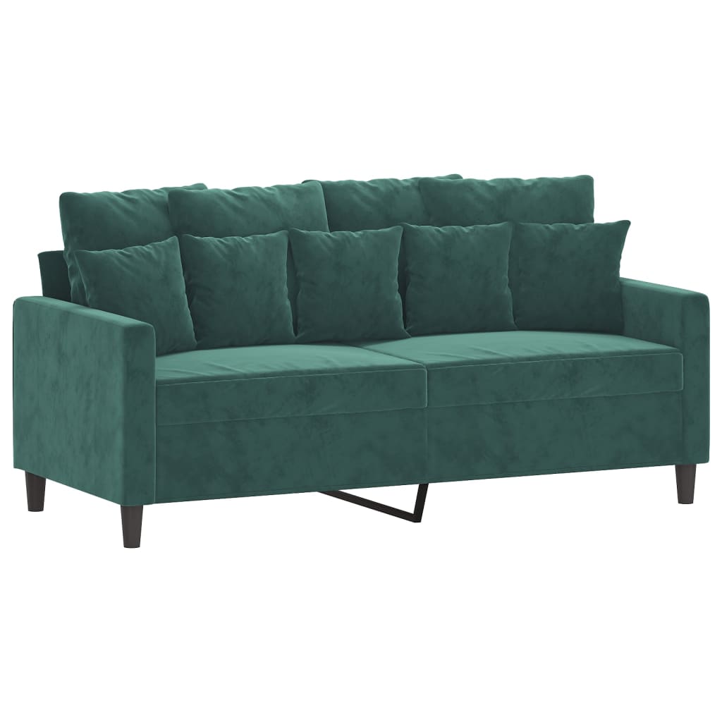 Tweezitsbank 140 cm fluweel donkergroen