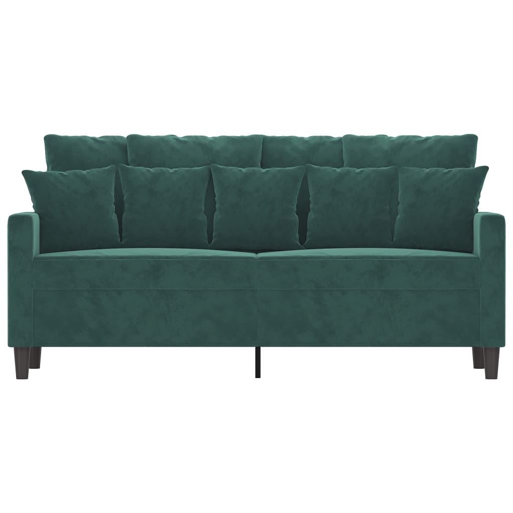 Tweezitsbank 140 cm fluweel donkergroen