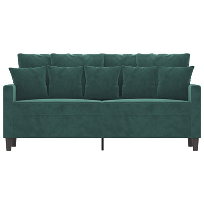 Tweezitsbank 140 cm fluweel donkergroen
