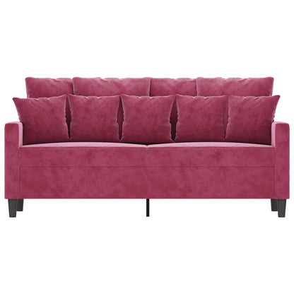 Tweezitsbank 140 cm fluweel wijnrood