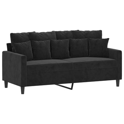 Tweezitsbank 140 cm fluweel zwart