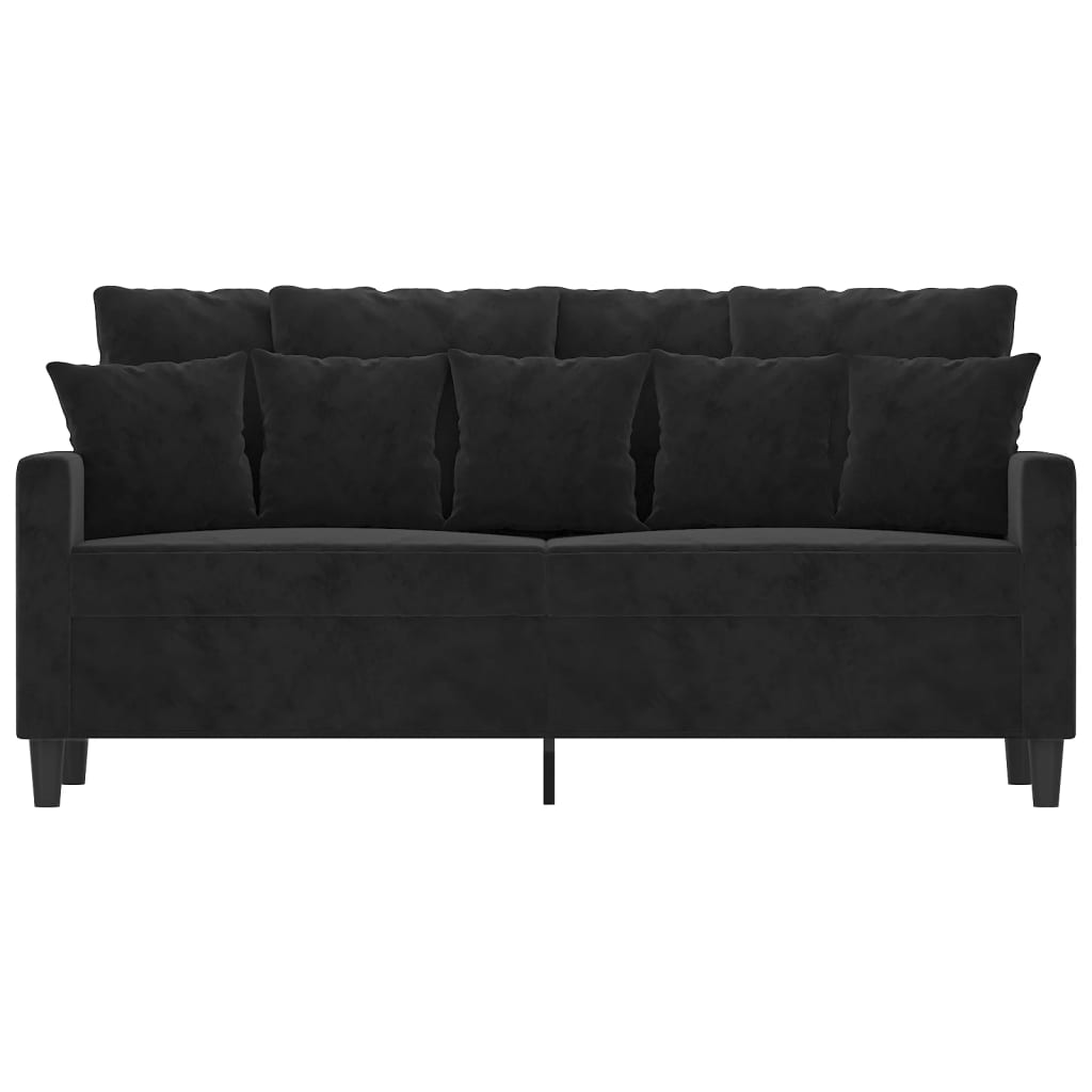 Tweezitsbank 140 cm fluweel zwart