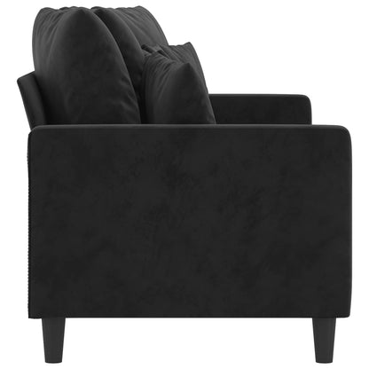 Tweezitsbank 140 cm fluweel zwart