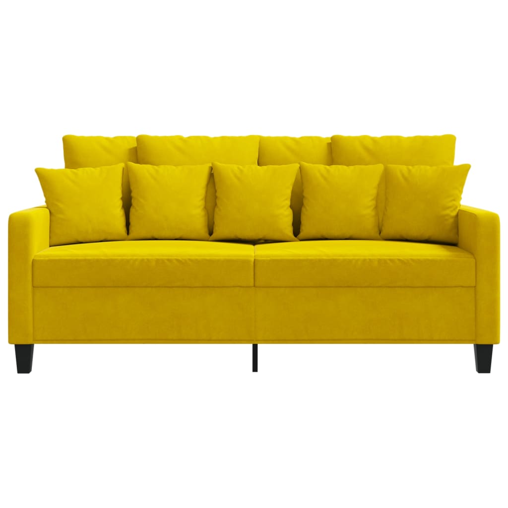 Tweezitsbank 140 cm fluweel geel