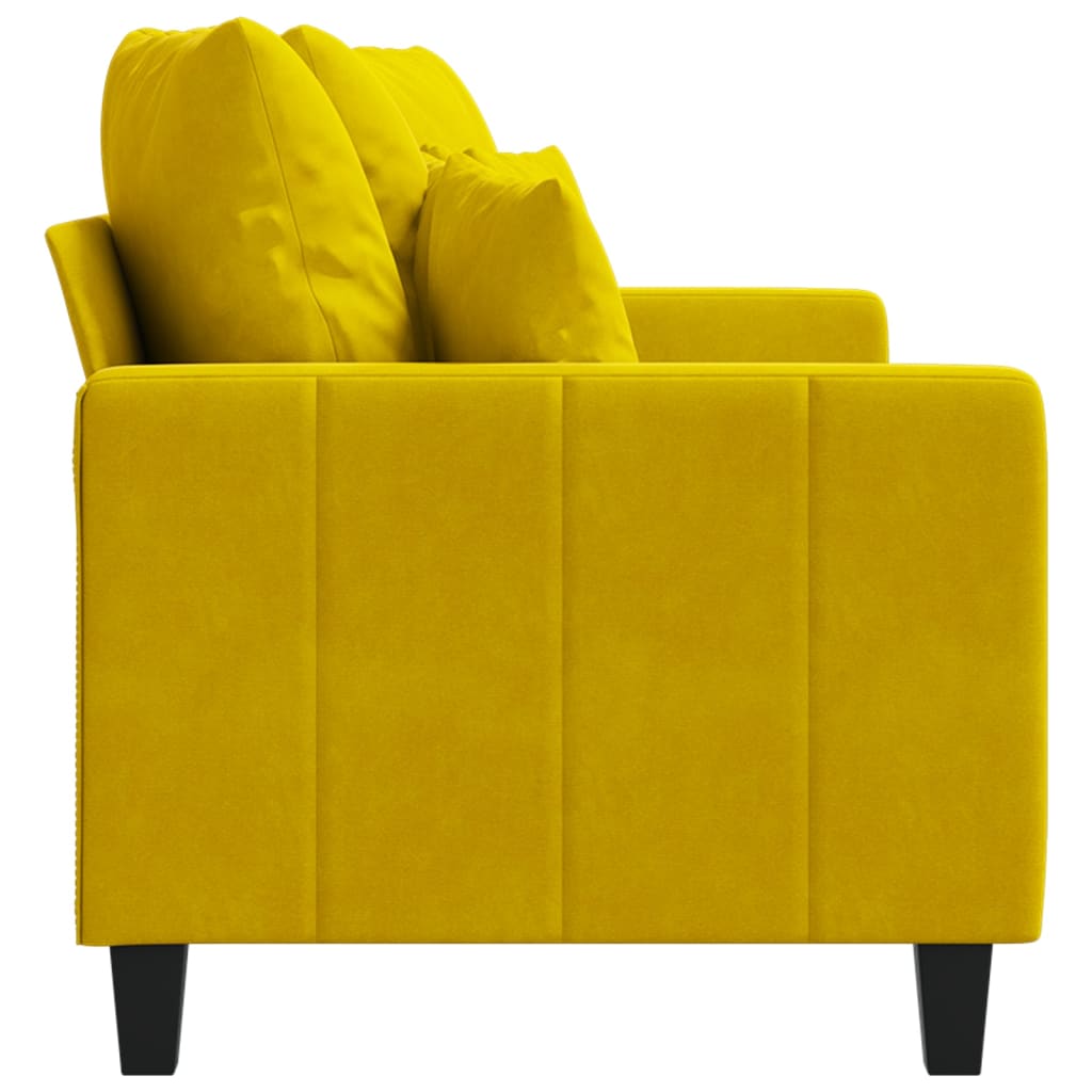 Tweezitsbank 140 cm fluweel geel