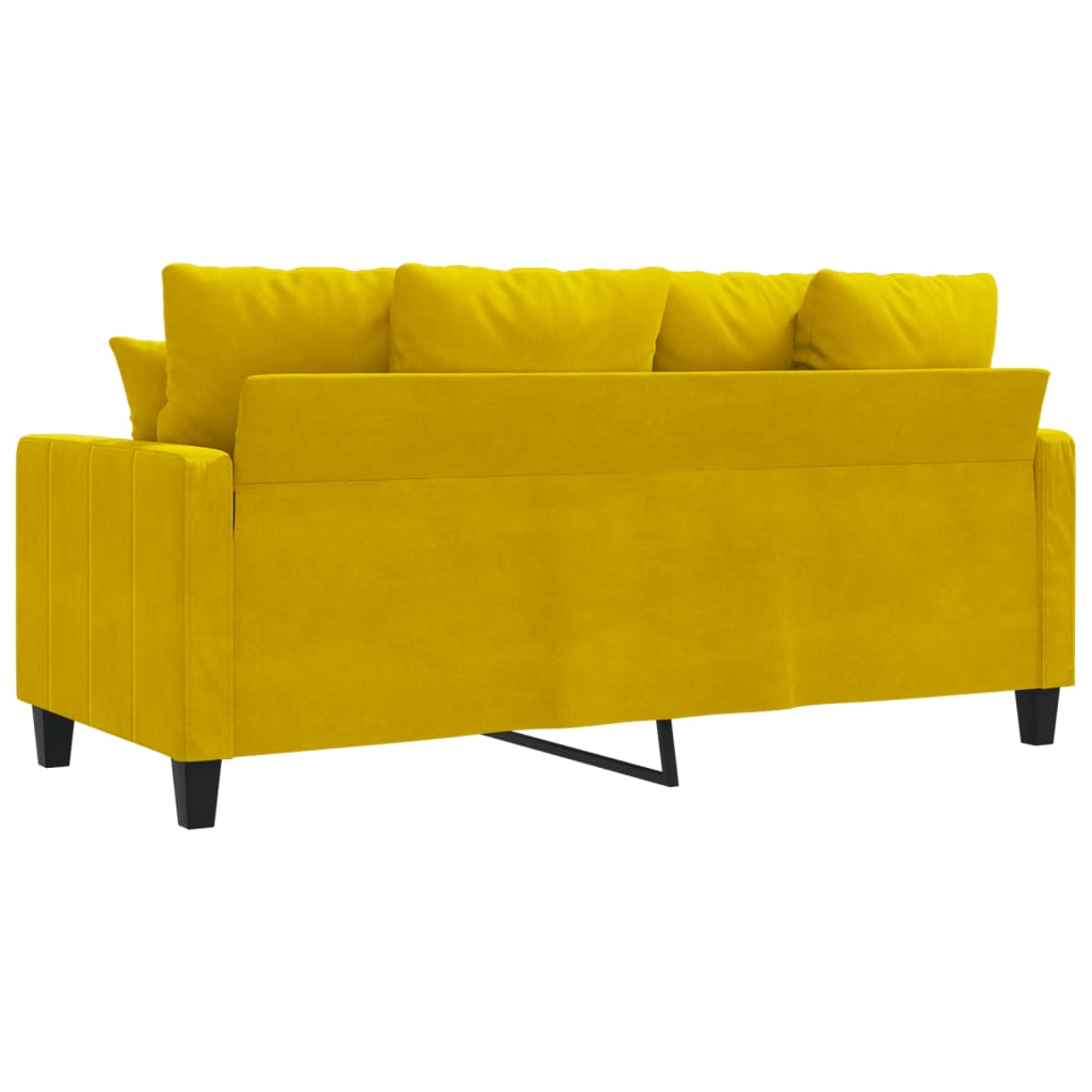 Tweezitsbank 140 cm fluweel geel