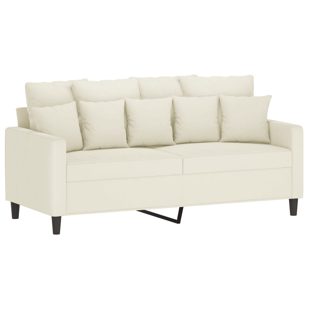 Tweezitsbank 140 cm fluweel crèmekleurig