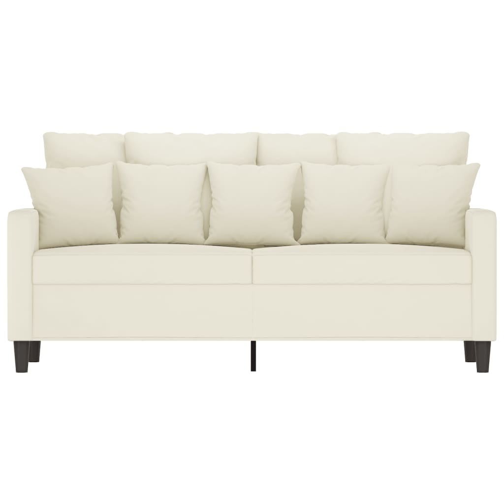 Tweezitsbank 140 cm fluweel crèmekleurig
