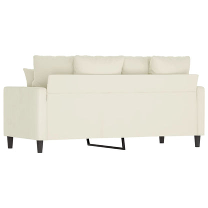 Tweezitsbank 140 cm fluweel crèmekleurig