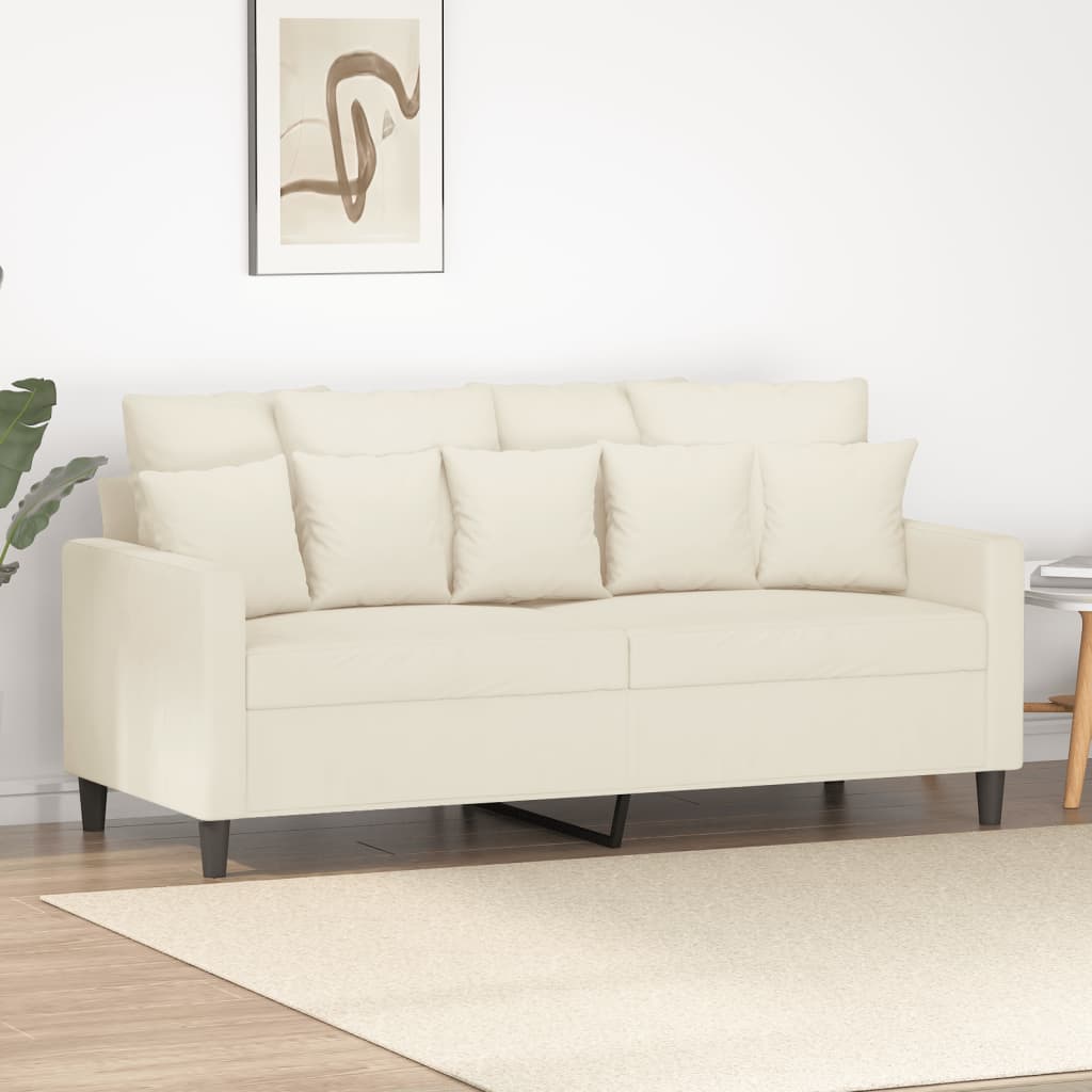 Tweezitsbank 140 cm fluweel crèmekleurig