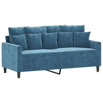 Tweezitsbank 140 cm fluweel blauw