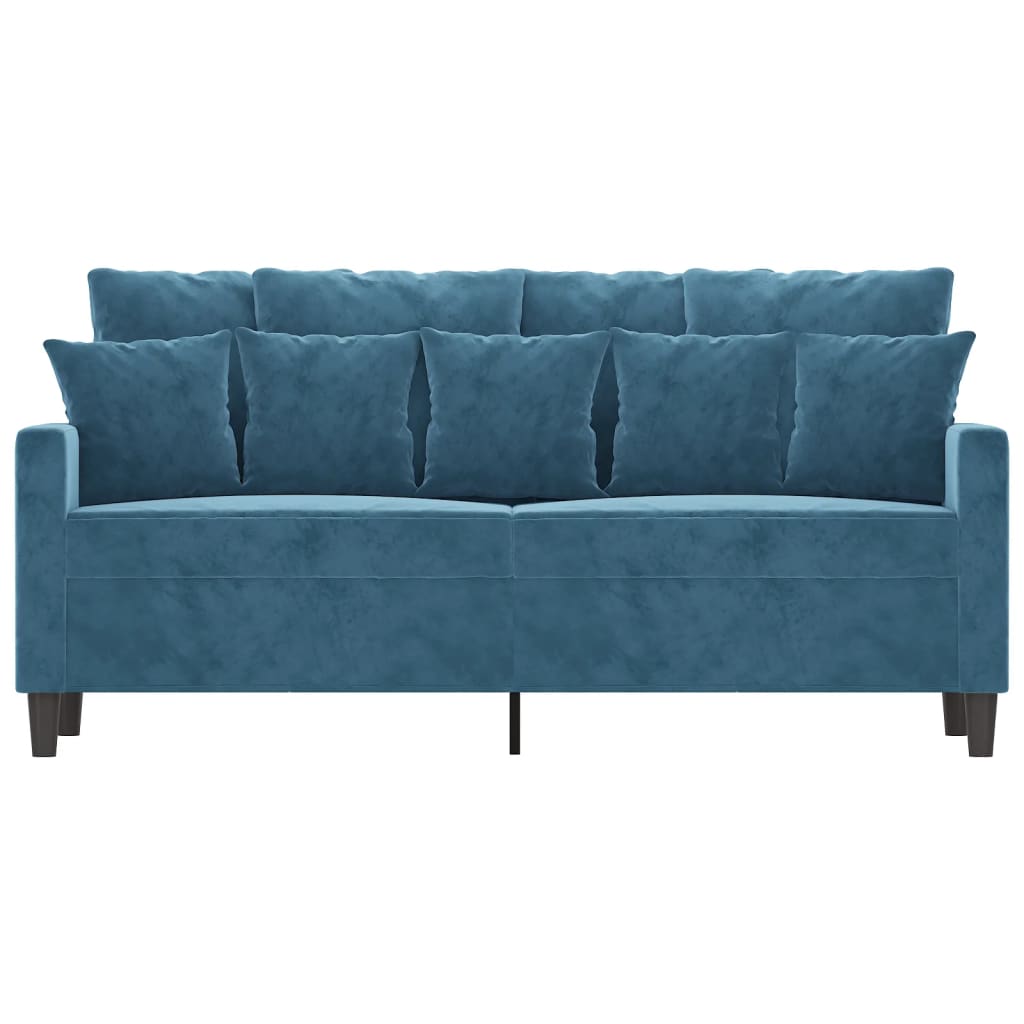 Tweezitsbank 140 cm fluweel blauw