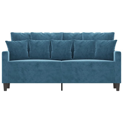 Tweezitsbank 140 cm fluweel blauw