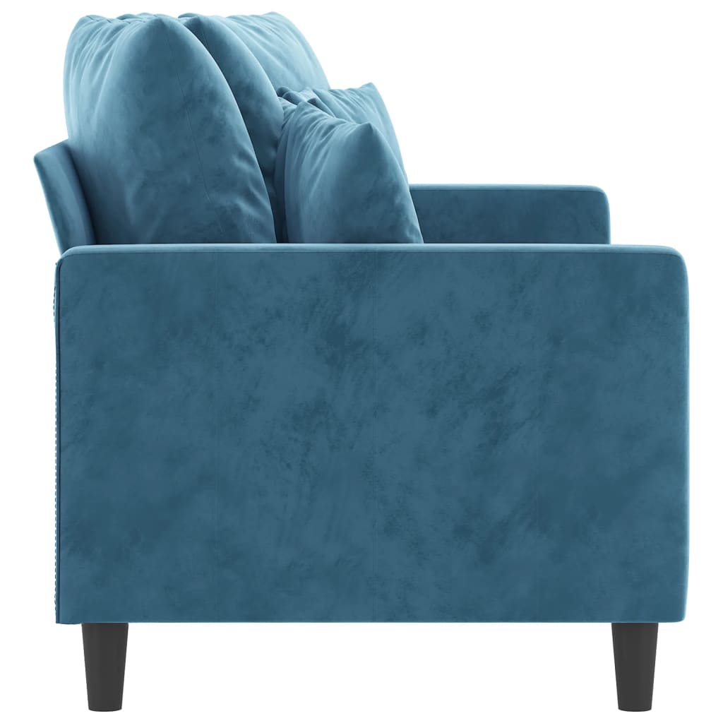 Tweezitsbank 140 cm fluweel blauw