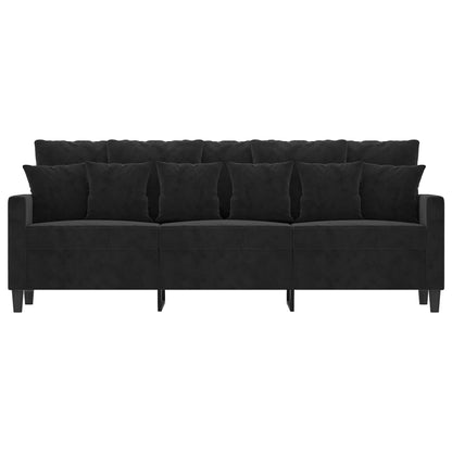 Driezitsbank 180 cm fluweel zwart
