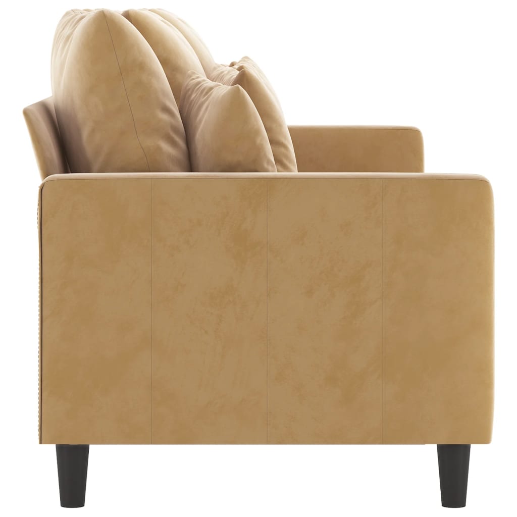 Driezitsbank 180 cm fluweel bruin