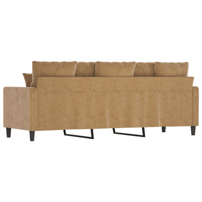 Driezitsbank 180 cm fluweel bruin