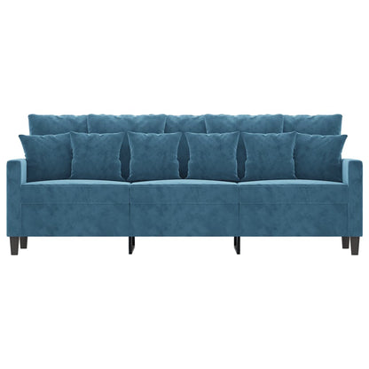 Driezitsbank 180 cm fluweel blauw