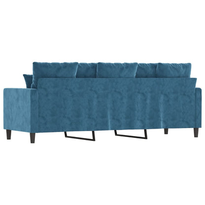 Driezitsbank 180 cm fluweel blauw