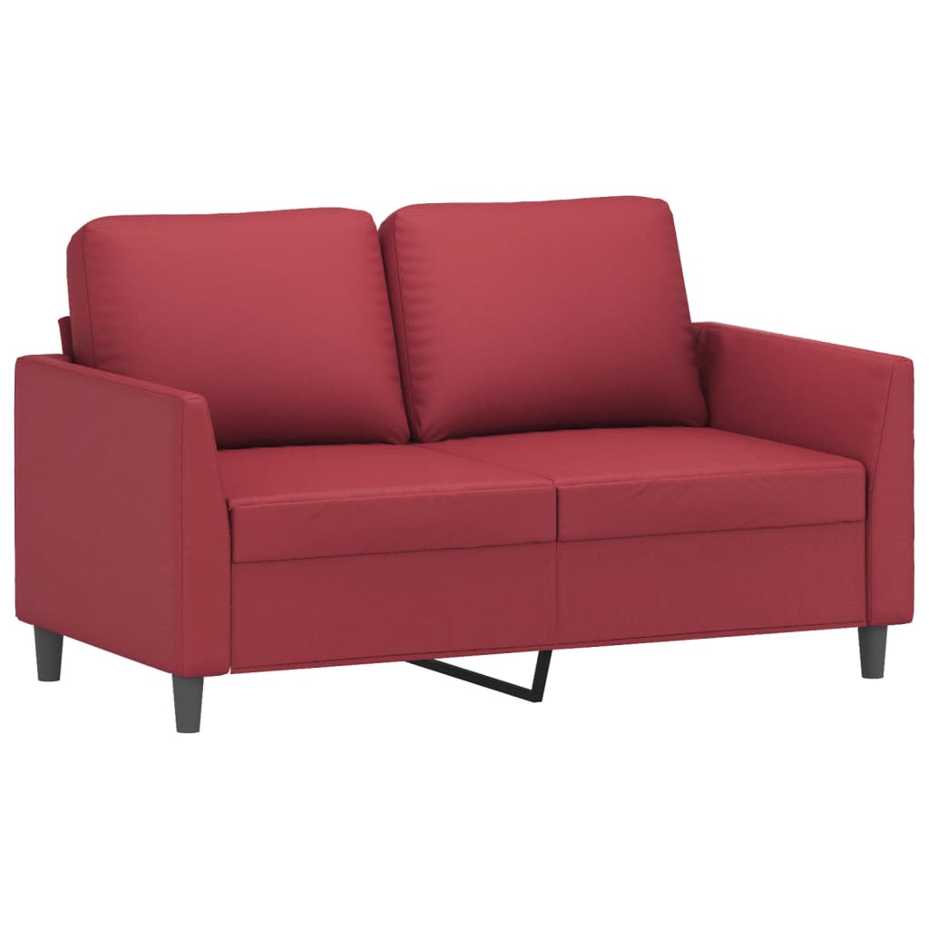Tweezitsbank 120 cm kunstleer wijnrood