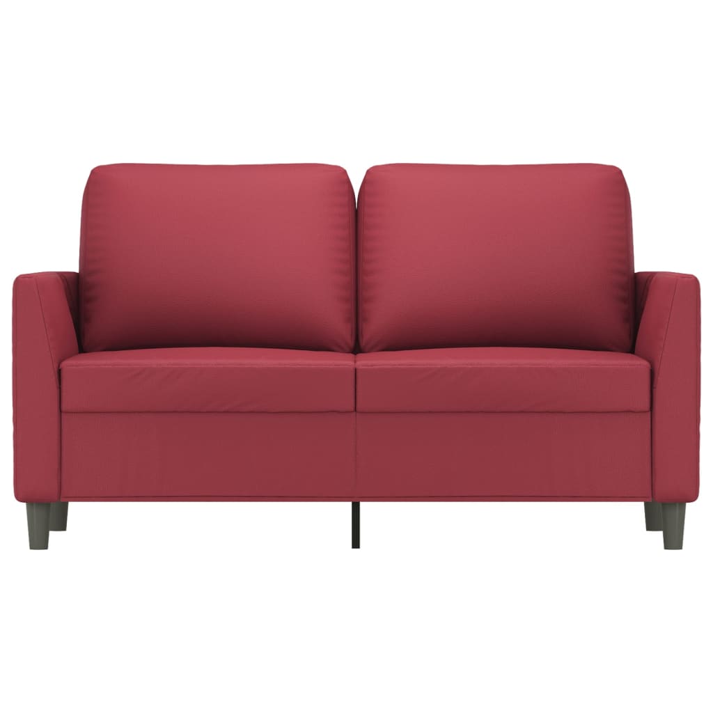Tweezitsbank 120 cm kunstleer wijnrood