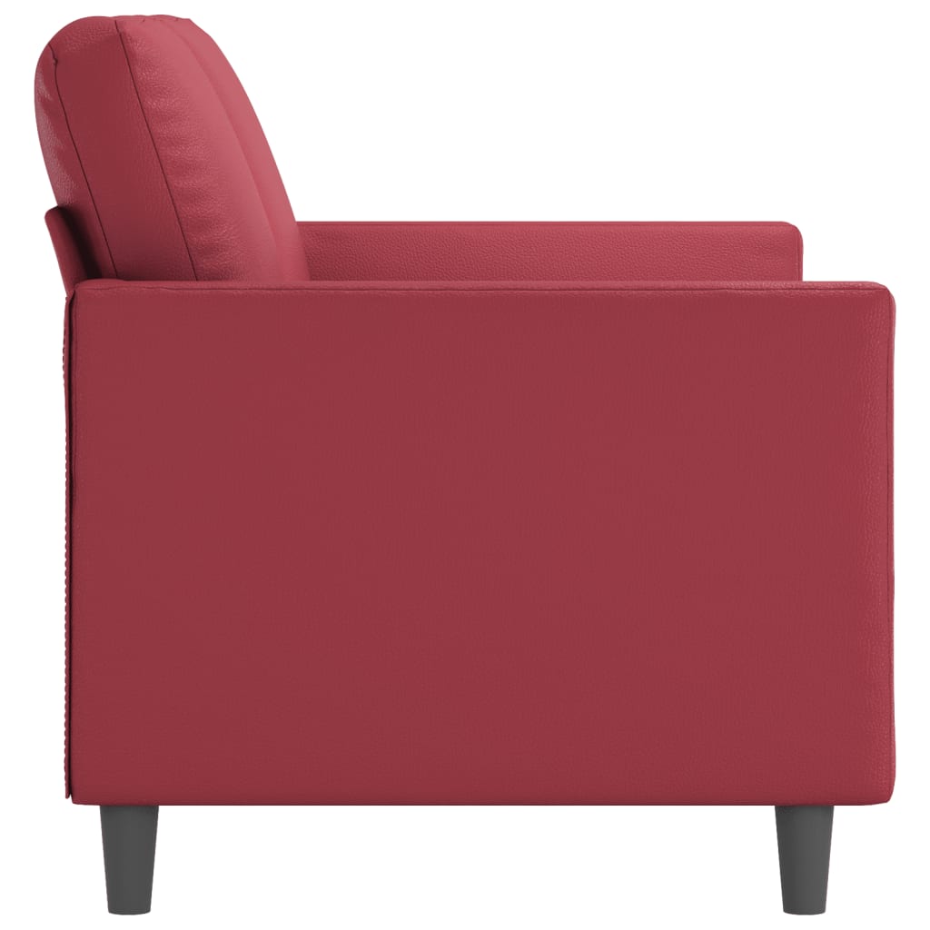 Tweezitsbank 120 cm kunstleer wijnrood
