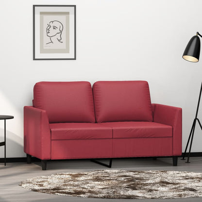 Tweezitsbank 120 cm kunstleer wijnrood