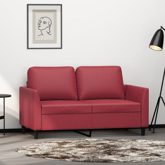 Tweezitsbank 120 cm kunstleer wijnrood