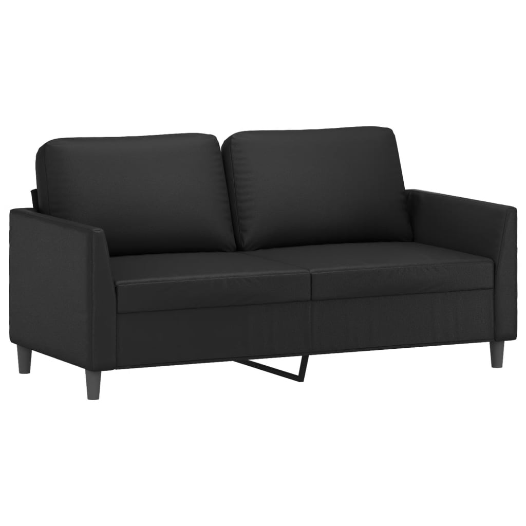 Tweezitsbank 140 cm kunstleer zwart