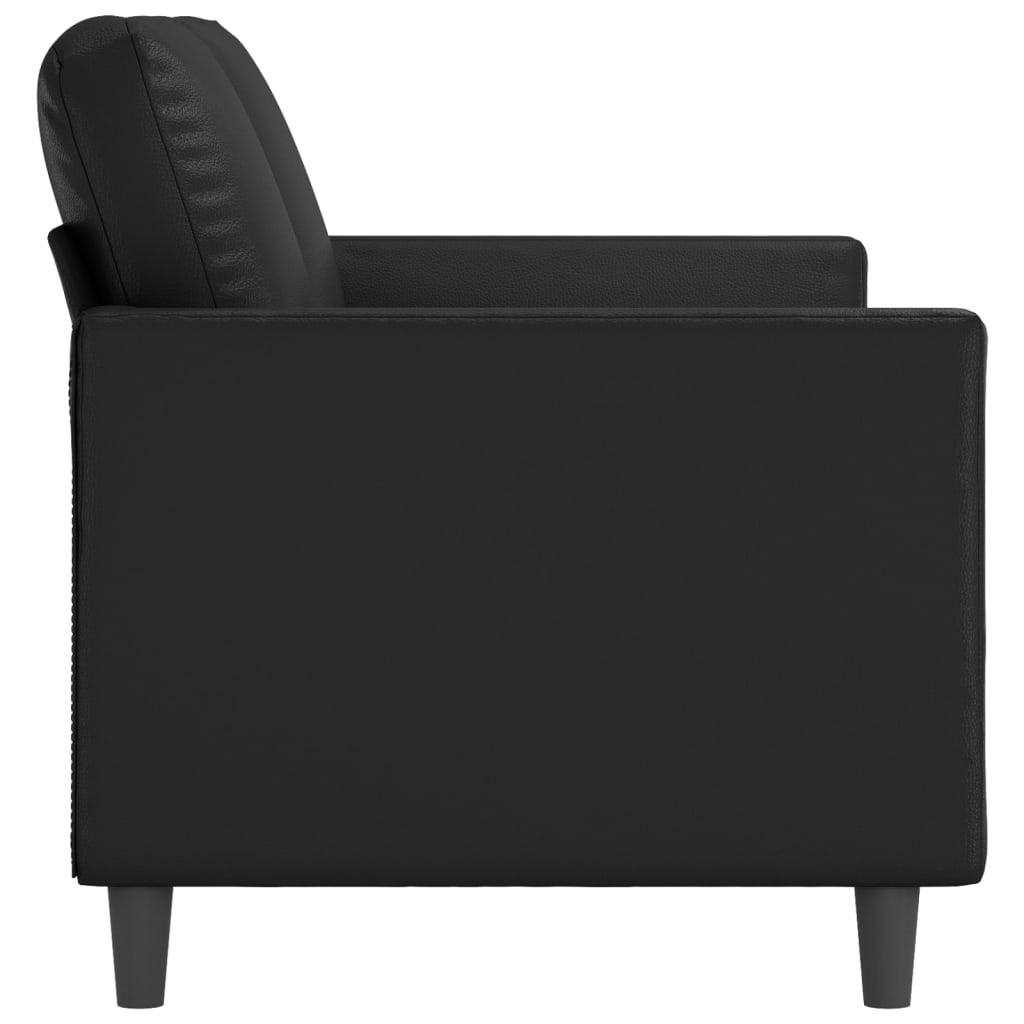 Tweezitsbank 140 cm kunstleer zwart