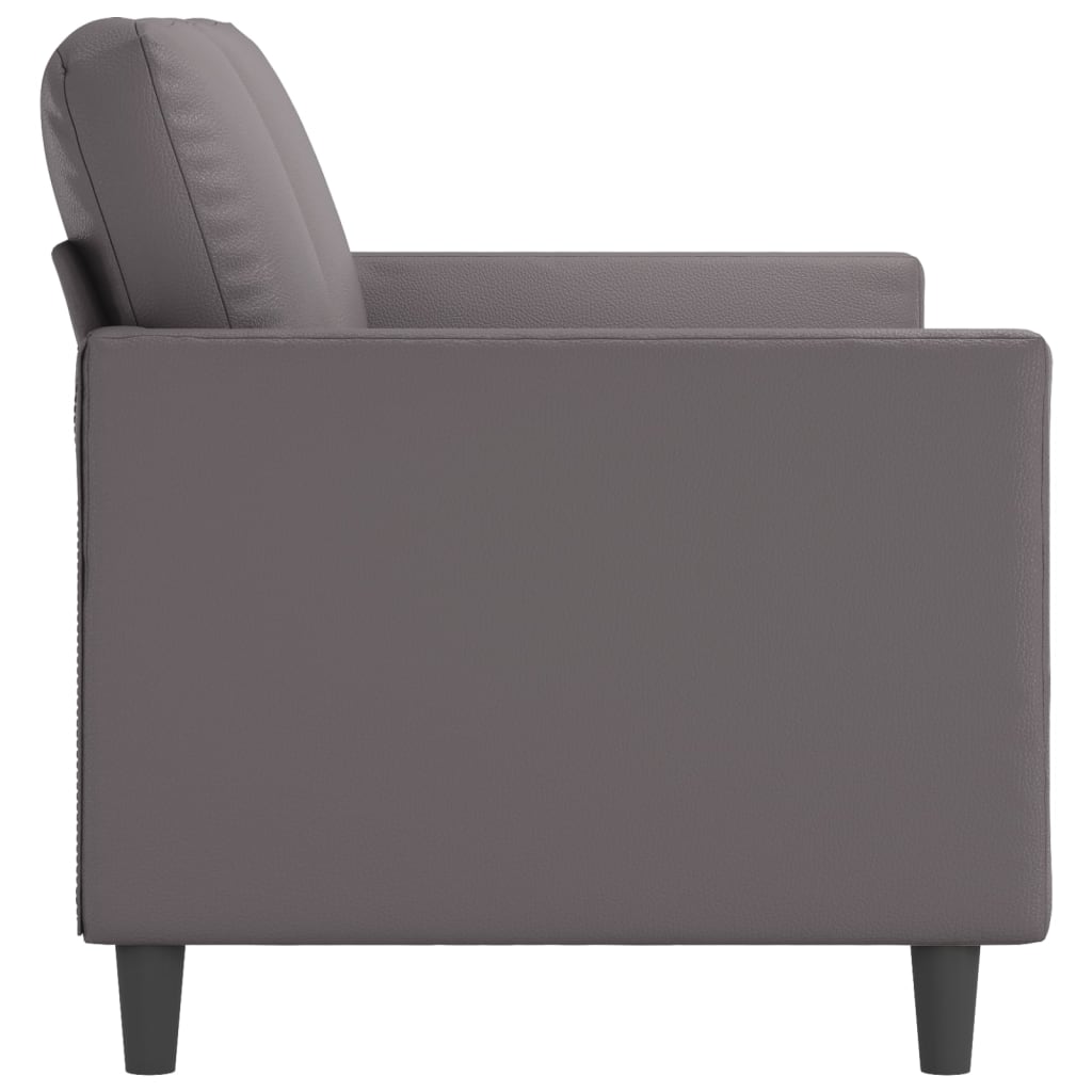 Tweezitsbank 140 cm kunstleer grijs