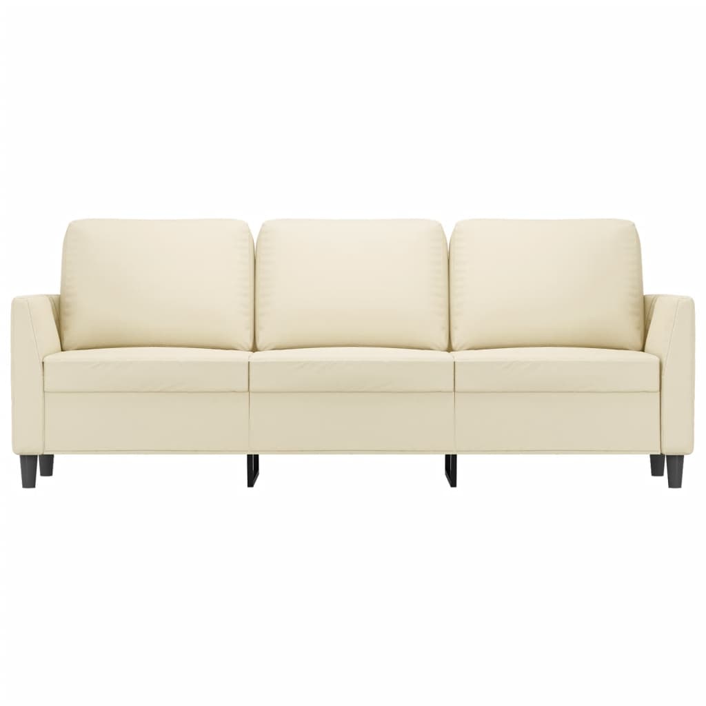 Driezitsbank 180 cm kunstleer crèmekleurig