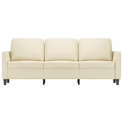 Driezitsbank 180 cm kunstleer crèmekleurig