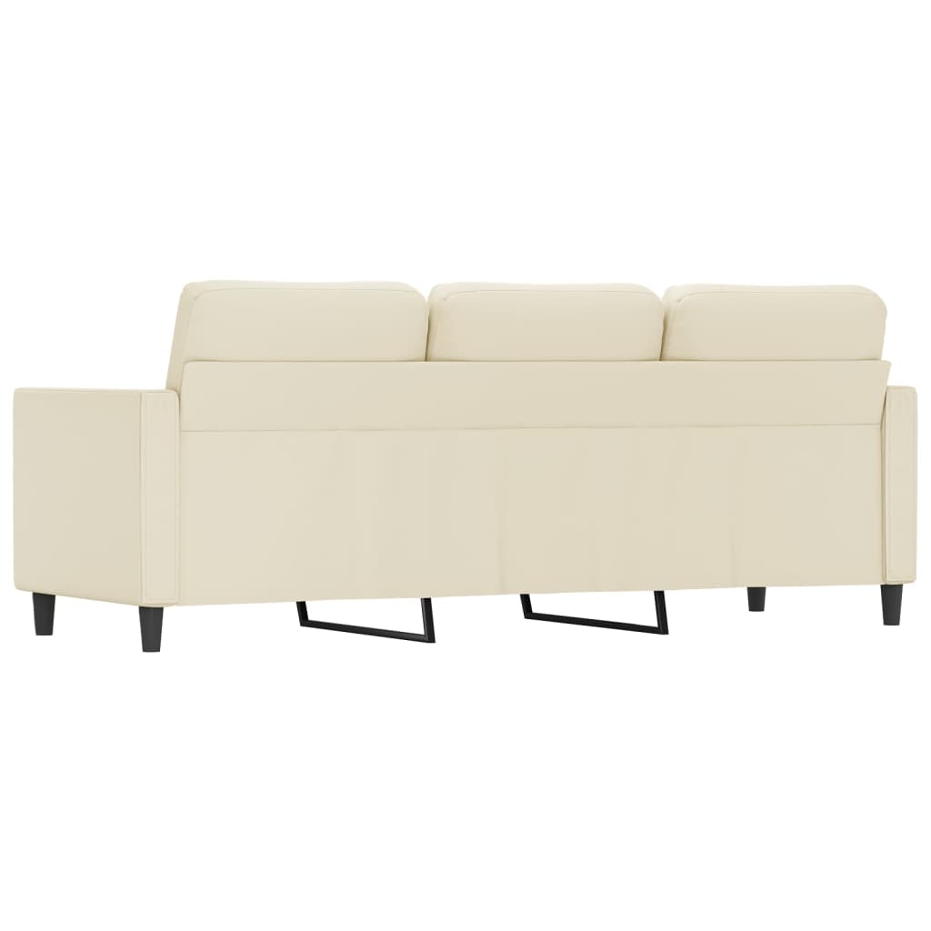 Driezitsbank 180 cm kunstleer crèmekleurig