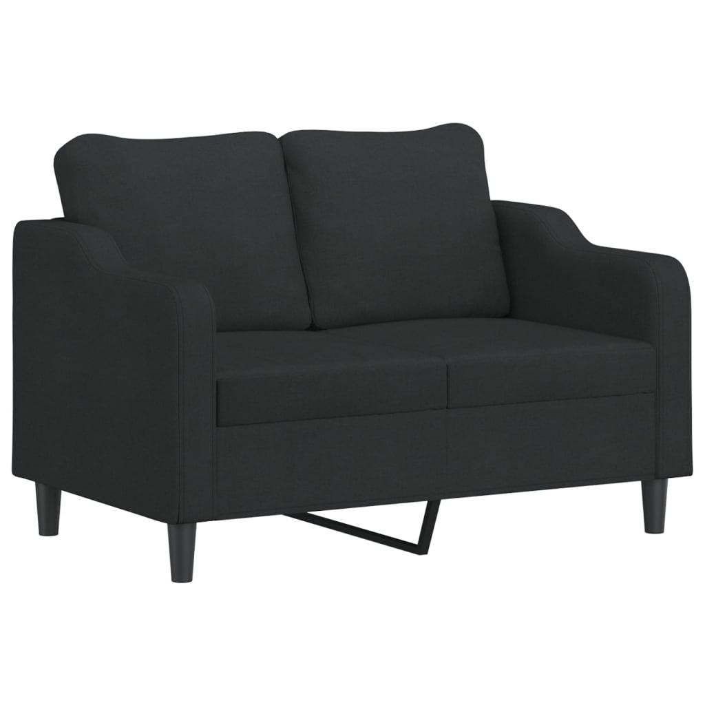Tweezitsbank 120 cm stof zwart