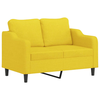 Tweezitsbank 120 cm stof lichtgeel