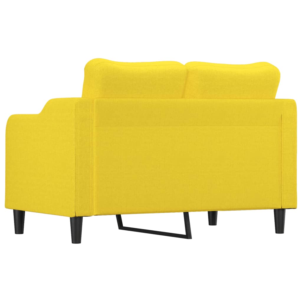 Tweezitsbank 120 cm stof lichtgeel