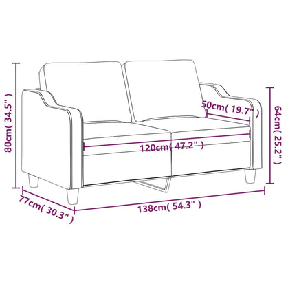 Tweezitsbank 140 cm stof taupe