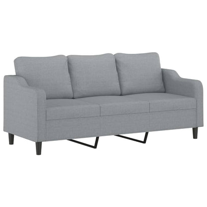 Driezitsbank 180 cm stof lichtgrijs