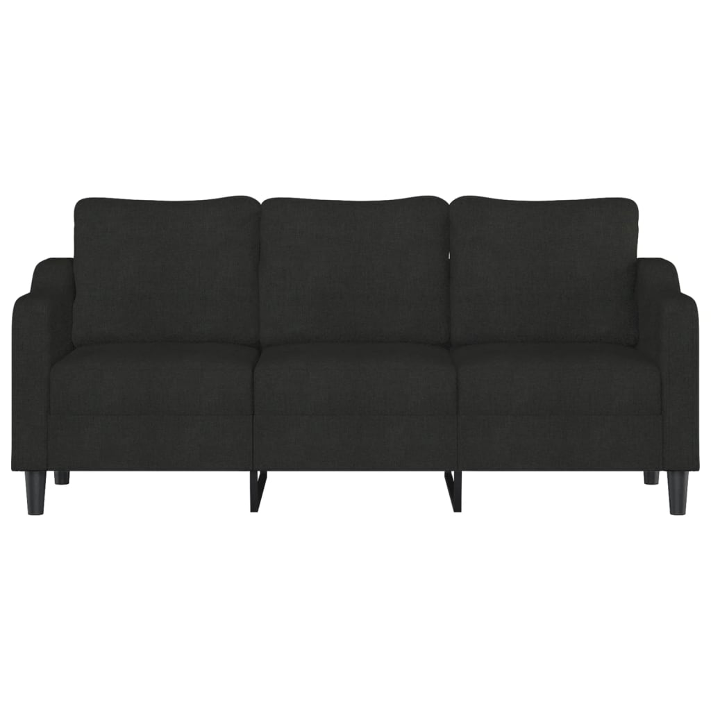 Driezitsbank 180 cm stof zwart