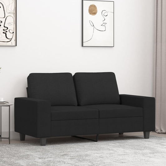 Tweezitsbank 120 cm stof zwart