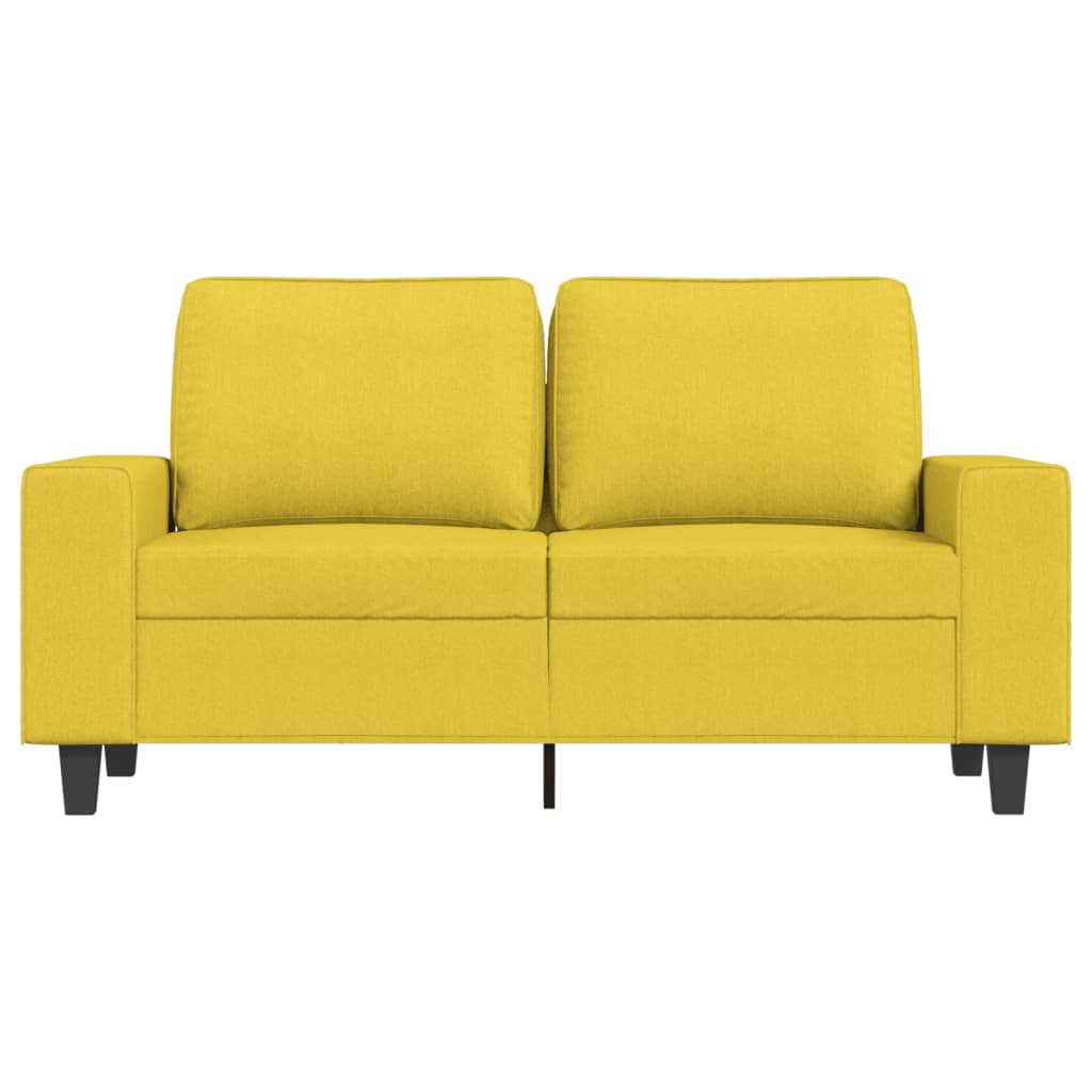 Tweezitsbank 120 cm stof lichtgeel