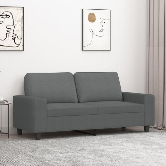 Tweezitsbank 140 cm stof donkergrijs