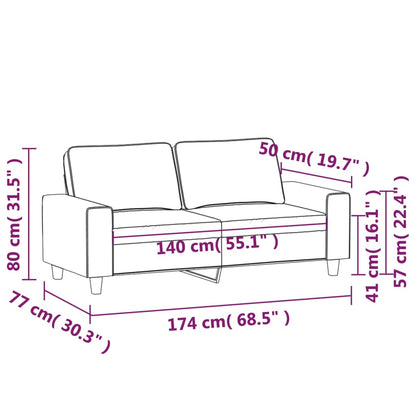 Tweezitsbank 140 cm stof wijnrood