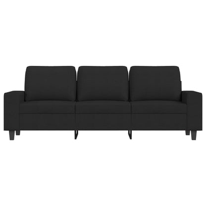 Driezitsbank 180 cm stof zwart